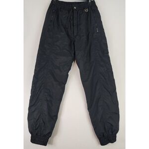 Ski Gear Pants Womens Medium Black Elastic Waist Zipper Pockets Snow Pants